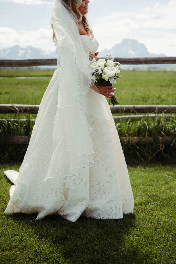 teton mountains and peonies